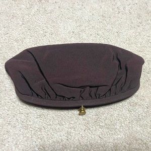 VTG 1950's Rich Dark Brown Evening Clutch Kiss Lock Latch Handbag 10x5.5"